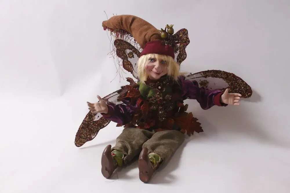 Vintage Autumn Elf Decorative Doll Window Display Shelf Sitter ~ 260702-WH 1125